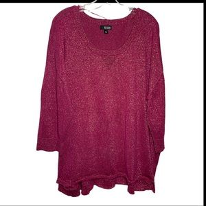 Ana New Approach Fucsia Sparkling 3/4 Sleeves Size 2X